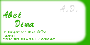 abel dima business card